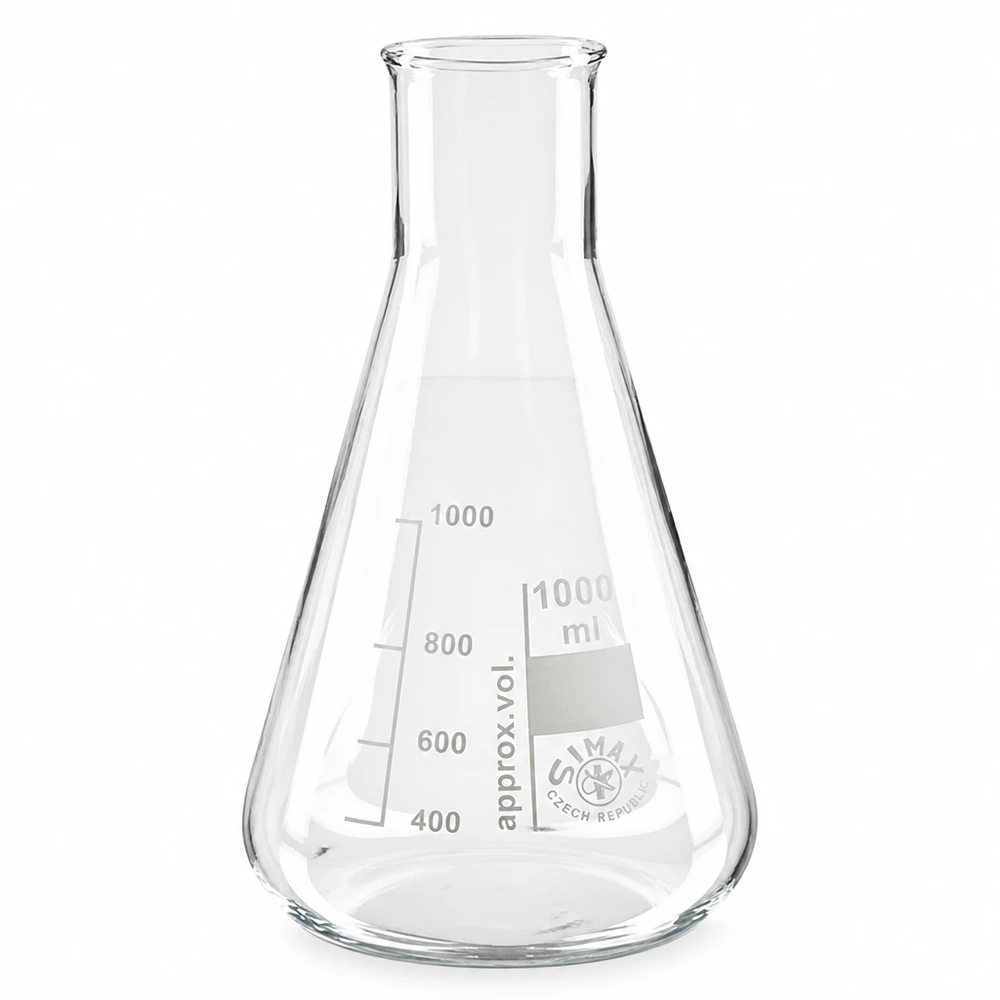 Frasco Erlenmeyer 300ml com gargalo largo