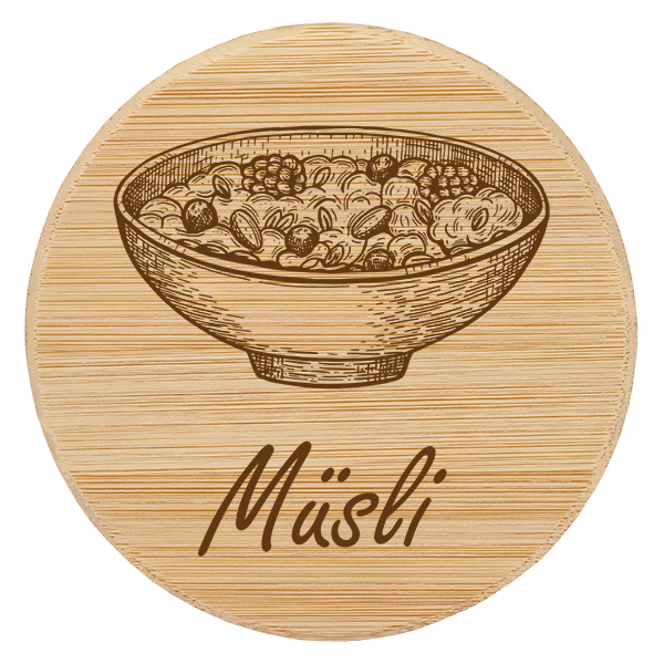 Couvercle en bois "Muesli" pour WECK RR100 Couvercle en bois "Muesli" pour WECK RR100
