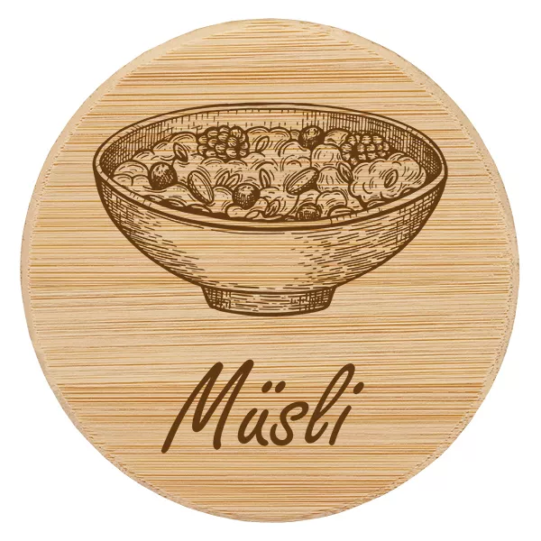 Couvercle en bois "Muesli" pour WECK RR100 Couvercle en bois "Muesli" pour WECK RR100