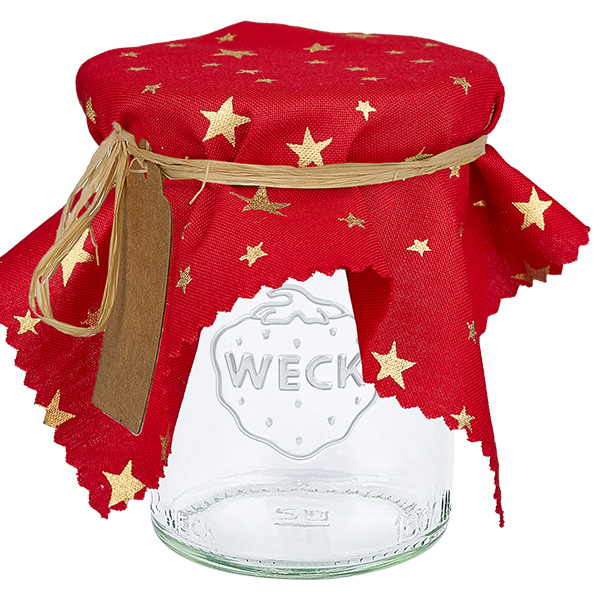 Guardanapo de tecido para jóias vermelho "estrelas" 15cm quadrado