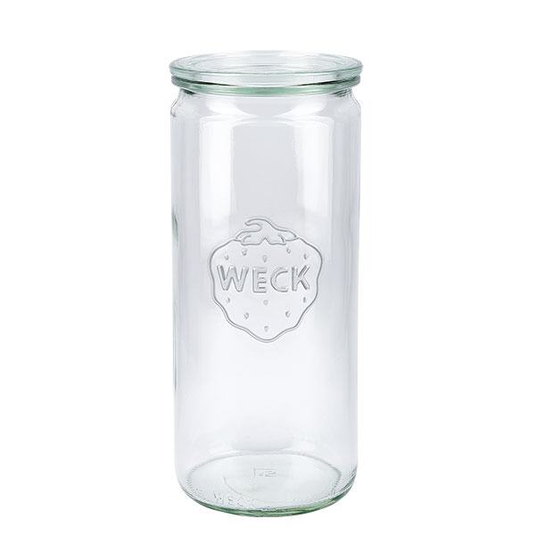 Frasco cilíndrico de 1040ml com tampa de vidro WECK RR80