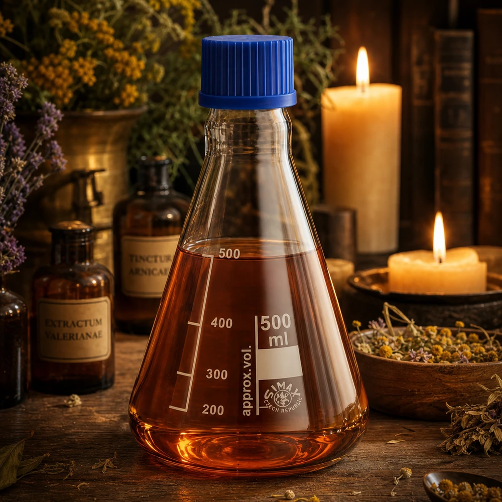 Frasco Erlenmeyer 500ml com tampa de rosca Erlenmeyer preciso de 500 ml com escala de mililitros para medições exactas no laboratório
