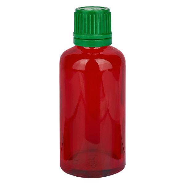 Frasco de 50ml com tampa de rosca de 11mm verde tampa inviolável RedLine UT18/50