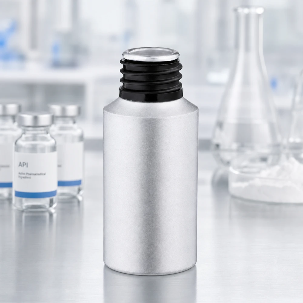 Frasco de alumínio decapado de 30 ml com forma cilíndrica, perfeito para aplicações móveis e viagens