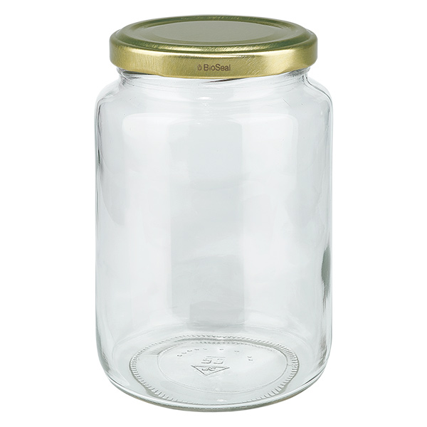 Frasco redondo de 795 ml com tampa dourada UNiTWIST BioSeal