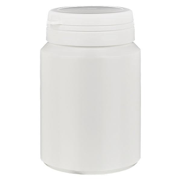 Caixa de cápsulas 150 ml branca com fecho inviolável Jaycap branco Caixa de cápsulas 150 ml branca com fecho inviolável Jaycap branco
