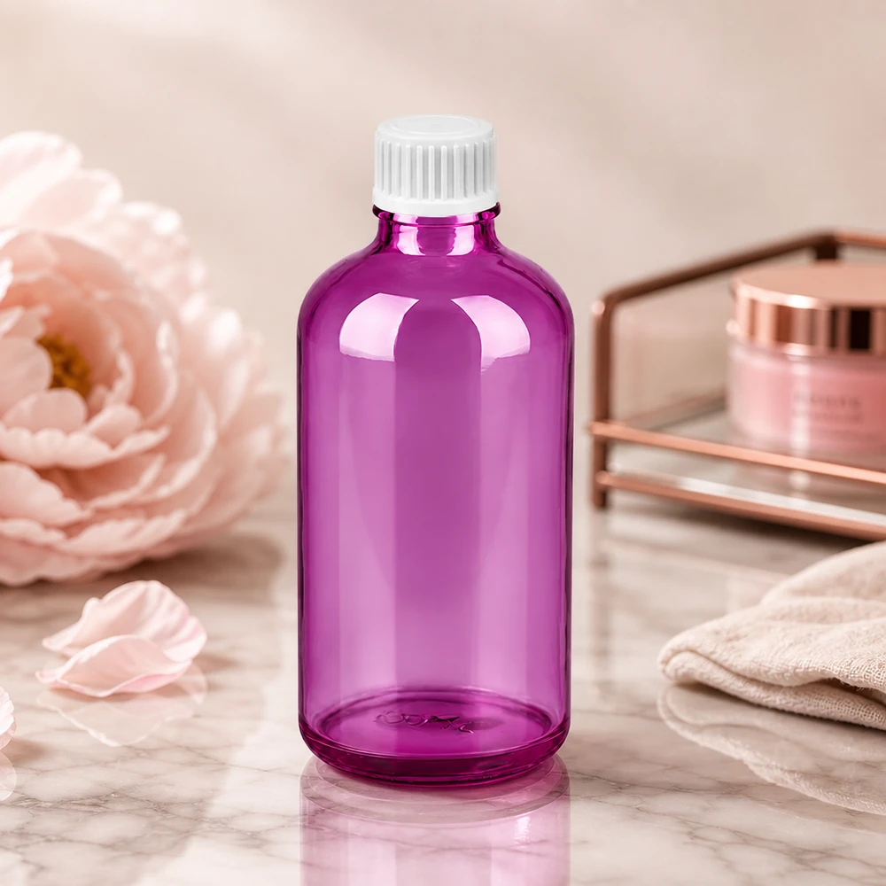 Frasco conta-gotas de 100ml 0,9mm branco padrão PurpleLine UT18/100 Frasco conta-gotas ergonómico de 100 ml com formato fino e pega antiderrapante para um manuseamento fácil