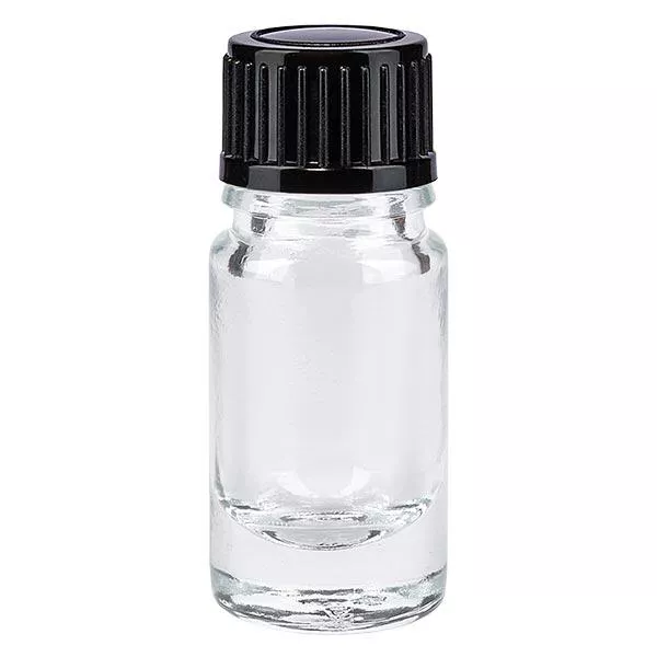 Frasco de farmácia transparente 5ml tampa conta-gotas 1mm preto standard Frasco de farmácia transparente 5ml tampa conta-gotas 1mm preto standard