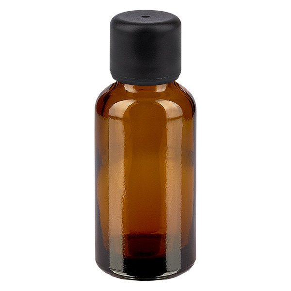 Frasco de 30 ml com tampa de rosca de 6 mm preta Standard BrownLine UT18/30