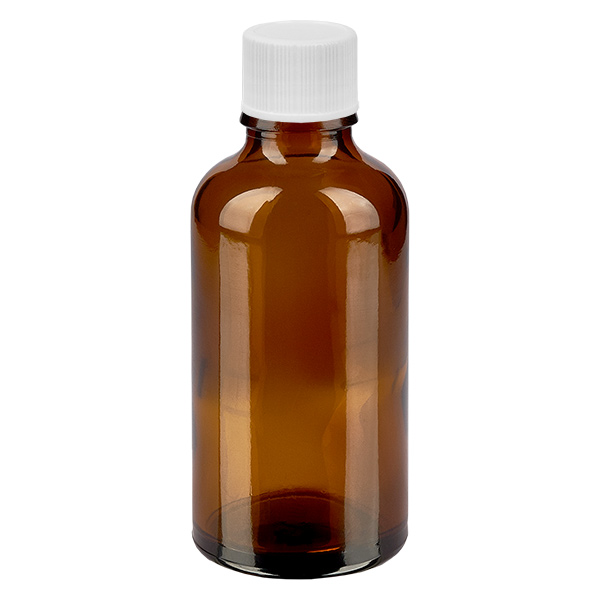 Frasco de 50 ml com tampa de rosca de 11 mm branco Standard BrownLine UT18/50