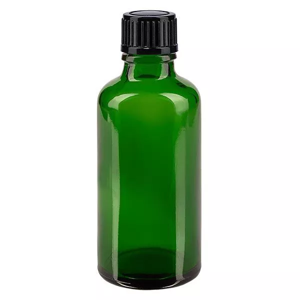 Frasco de farmácia verde 50ml tampa conta-gotas 1mm preto padrão Frasco de farmácia verde 50ml tampa conta-gotas 1mm preto padrão