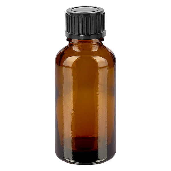 Frasco de 30 ml com tampa de rosca de 11 mm preta Standard BrownLine UT18/30