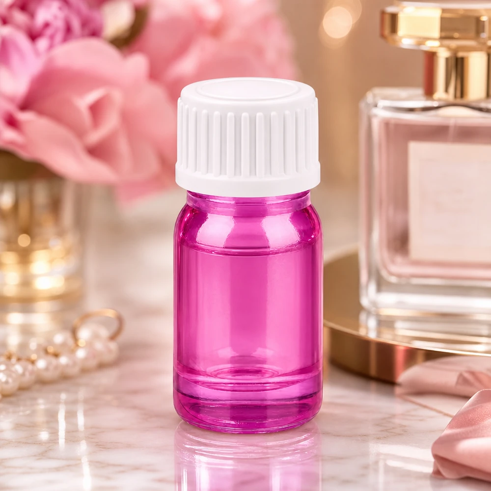 Frasco conta-gotas de 5 ml PurpleLine violeta transparente com rosca STD UT18/5 para aromaterapia