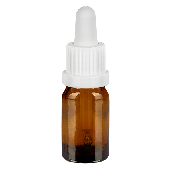 Frasco pipeta de 5 ml branco com fecho inviolável BrownLine UT18/5