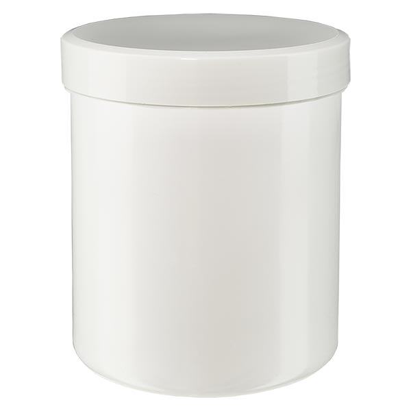 Frasco de pomada 75g branco com tampa de rosca branca (polipropileno) Frasco de pomada 75g branco com tampa de rosca branca (polipropileno)