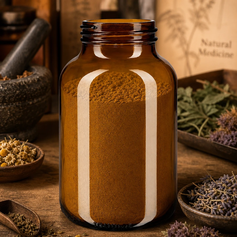 Garrafa de 1000 ml com gargalo largo em vidro âmbar Frasco grande de vidro âmbar de 1000 ml com abertura larga, ideal para pós e grânulos