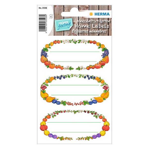 Etiquetas de cozinha "Grinaldas de fruta" (12 autocolantes)