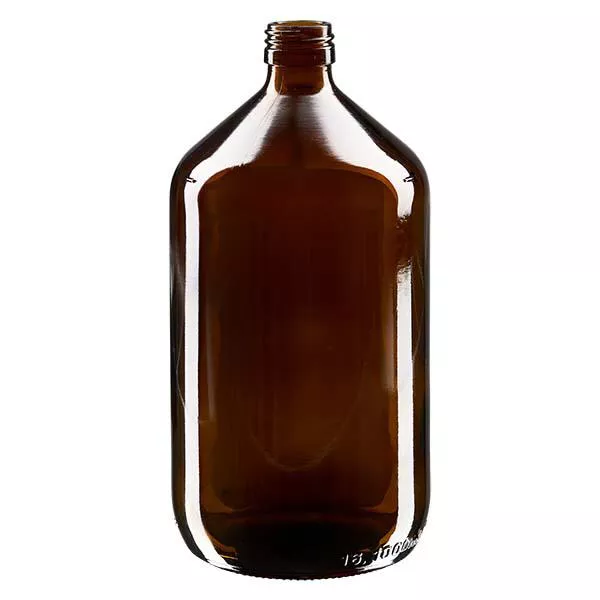 Frasco para medicamentos de 1000ml castanho, sem tampa PP28 ApoGlas Frasco para medicamentos de 1000ml castanho, sem tampa PP28 ApoGlas