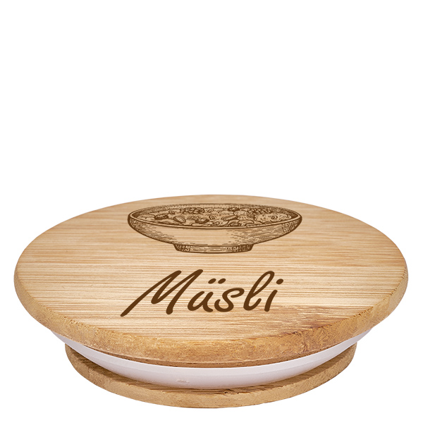Couvercle en bois "Muesli" pour WECK RR100 Couvercle en bois "Muesli" pour WECK RR100