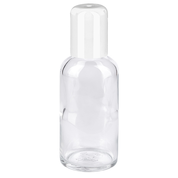 Frasco roll-on de 50 ml branco com fecho standard ClearLine UT18/50