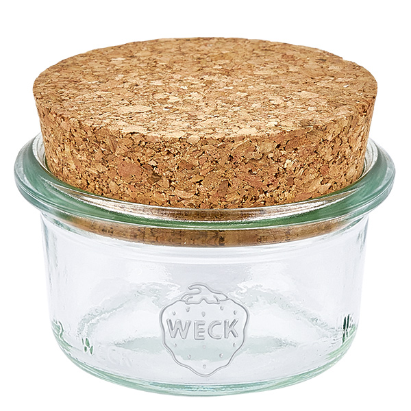 Copos de vidro de 50ml WECK RR60 com cortiça natural