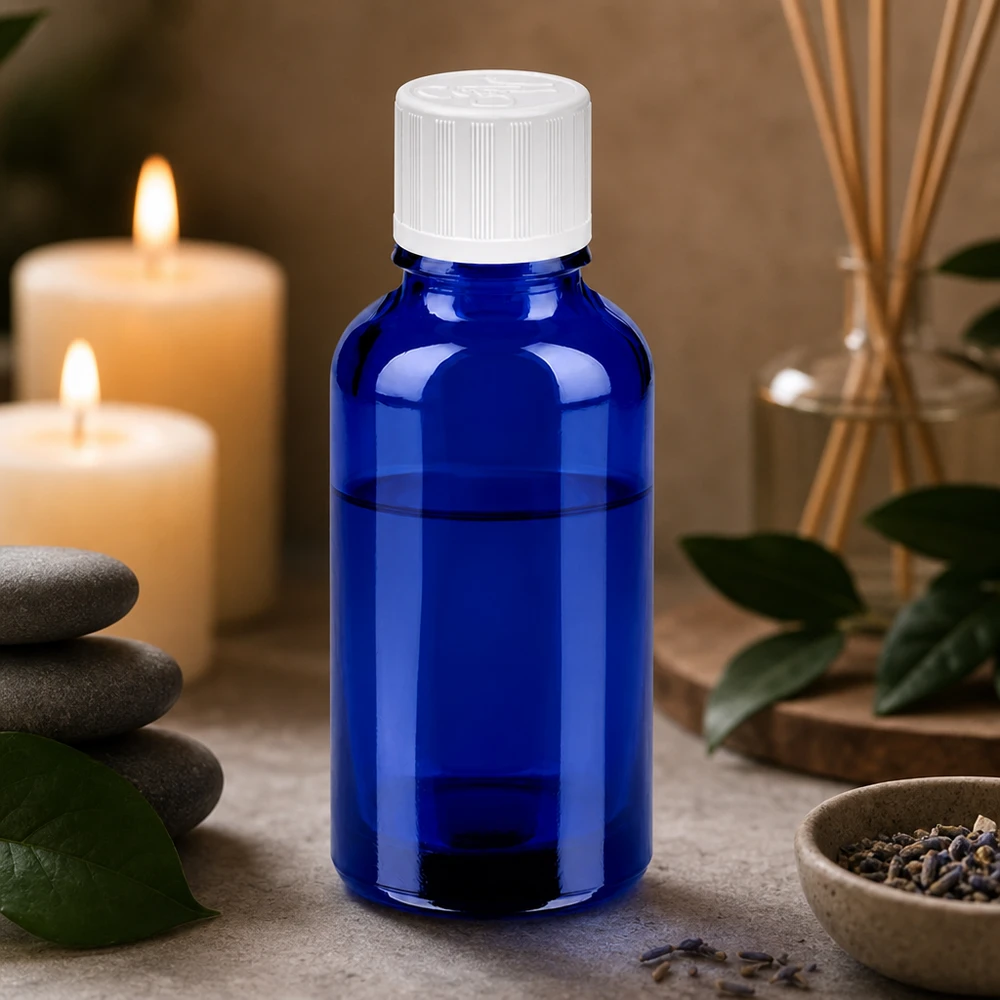 Frasco de vidro BlueLine de 30 ml com tampa de rosca de 11 mm para produtos cosméticos profissionais