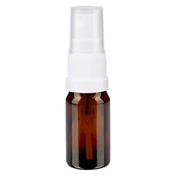 Frasco de farmácia castanho 5ml spray top branco