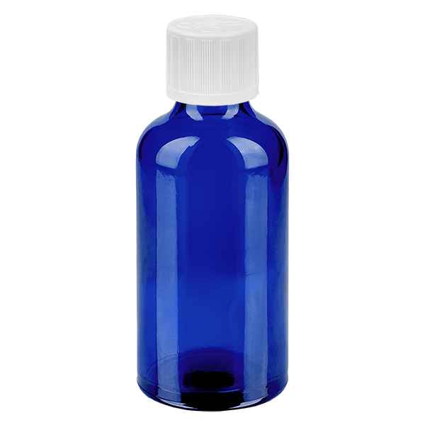 Frasco conta-gotas de 50ml 1.2mm branco com tampa standard resistente a crianças BlueL. UT18/50