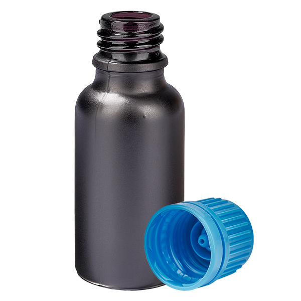 Frasco de 20ml 11mm tampa de rosca azul tampa inviolável BlackLine UT18/20 Frasco de 20ml 11mm tampa de rosca azul tampa inviolável BlackLine UT18/20