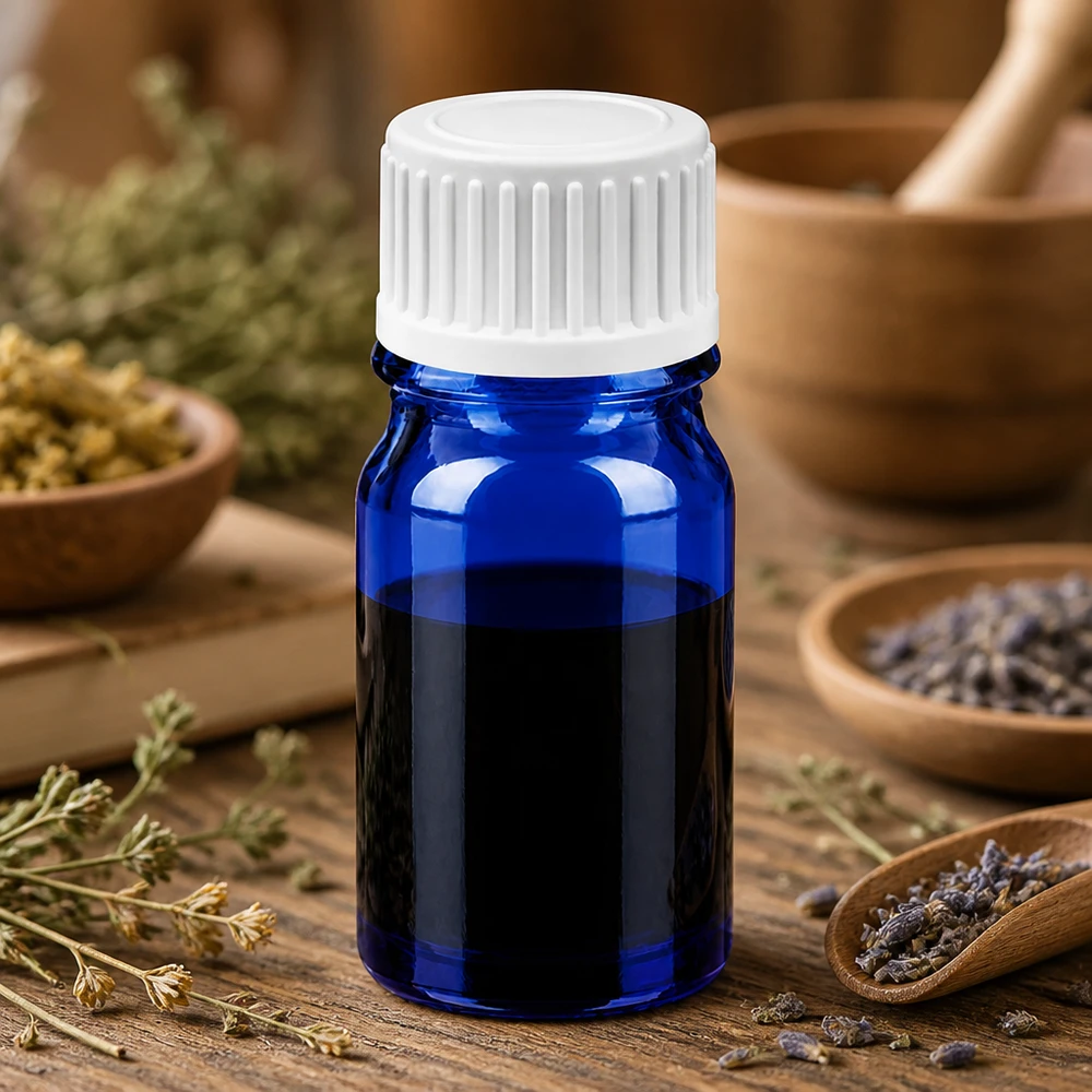 Frasco conta-gotas STD BlueLine 5ml com tampa de rosca branca para armazenamento seguro de líquidos