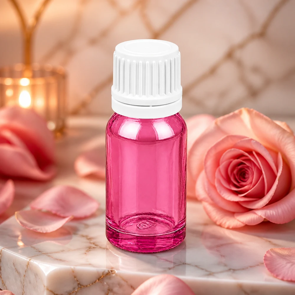Frasco de vidro violeta PurpleLine de 10 ml com tampa de rosca de 11 mm para uma dosagem precisa dos óleos