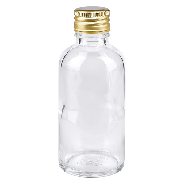 Frasco de 50 ml com tampa de rosca de 11 mm Alu-Gold Standard ClearLine UT18/50