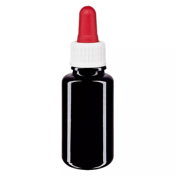 Frasco de farmácia violeta 20ml pipeta branca/vermelha standard Frasco de farmácia violeta 20ml pipeta branca/vermelha standard