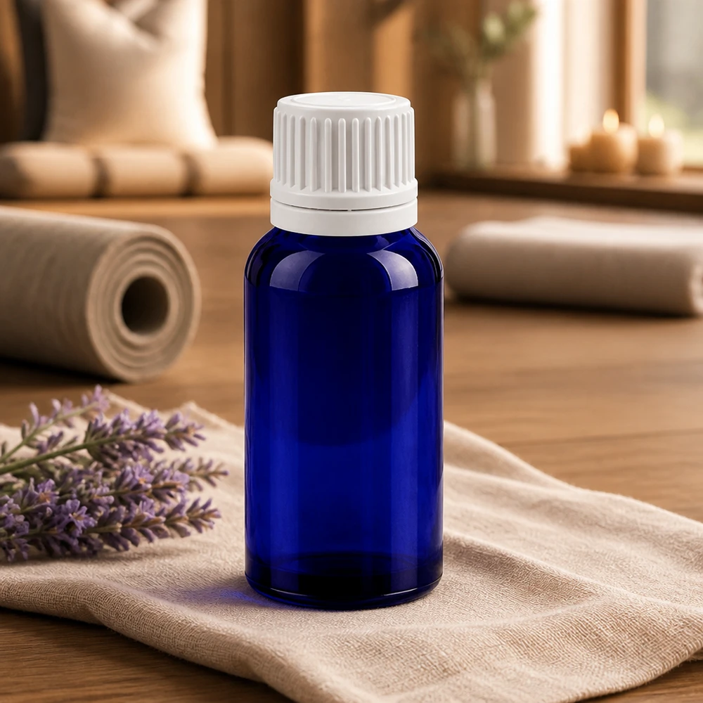 Frasco conta-gotas BlueLine de 30 ml com um conta-gotas de 0,7 mm fabricado com precisão para uma dosagem exacta