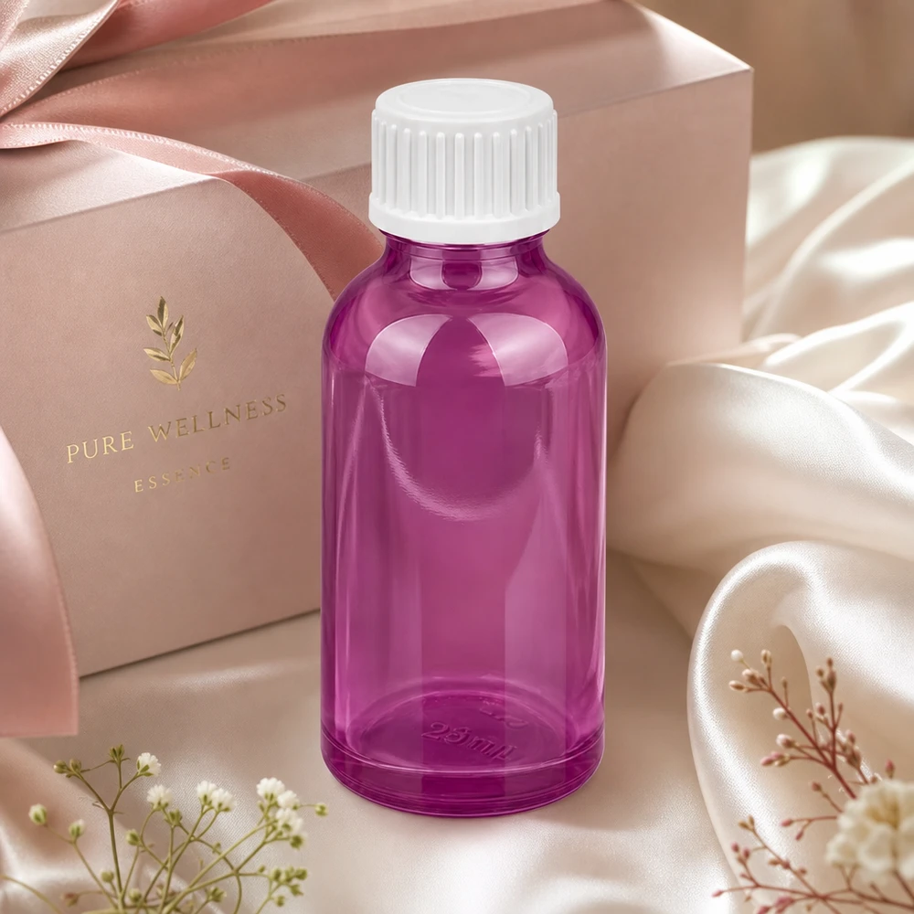 Frasco conta-gotas STD PurpleL de 30 ml com rosca UT18/30 para ligação segura da tampa