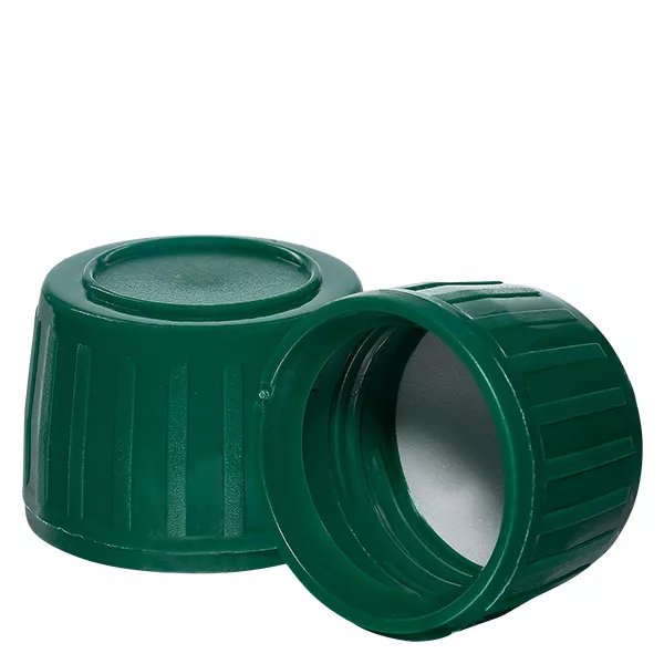 Tampa de rosca verde com anel inviolável PP28 ApoGlas Tampa de rosca verde com anel inviolável PP28 ApoGlas
