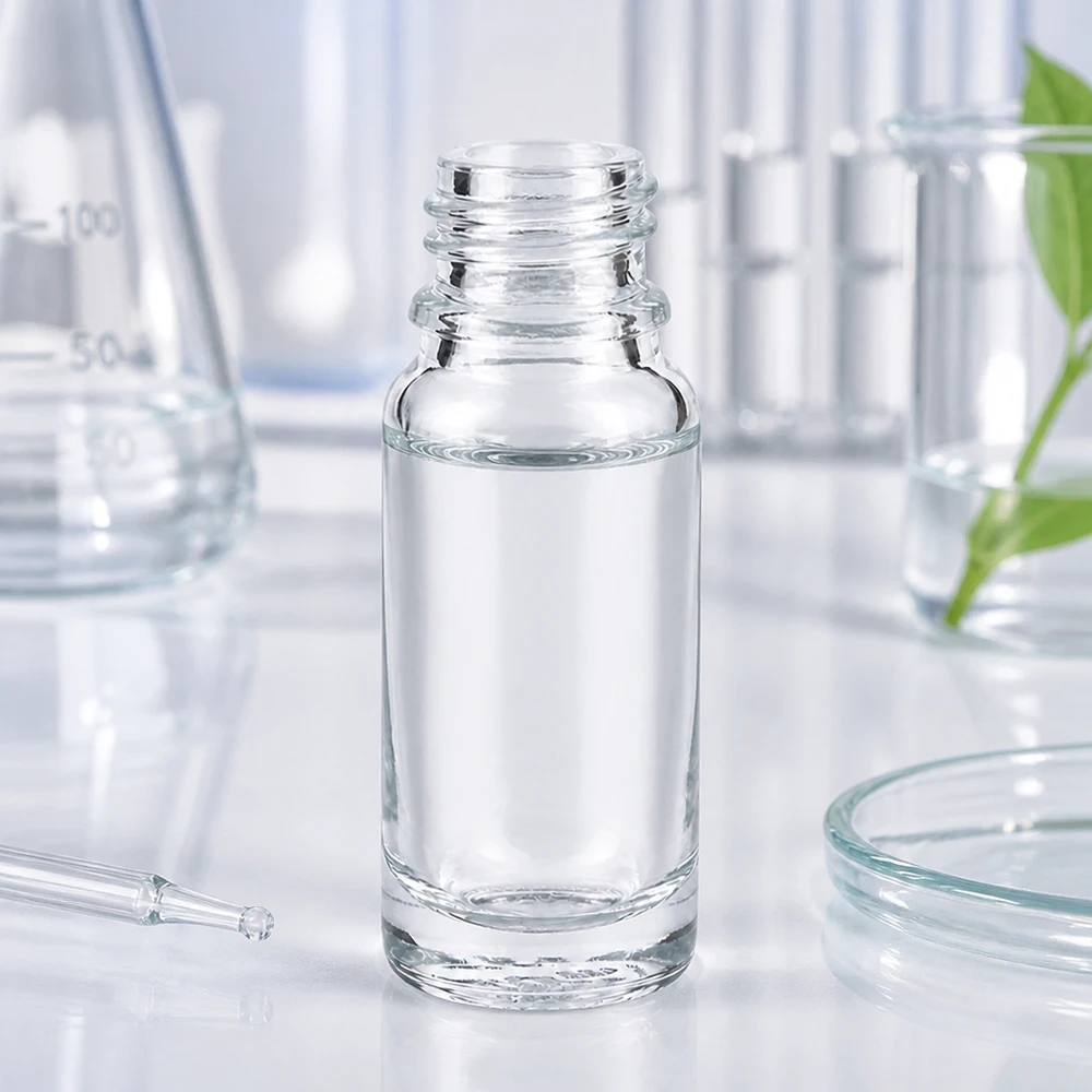Frasco de vidro transparente 10ml DIN 18 Frasco transparente de 10 ml em ApoGlas com abertura larga para facilitar o enchimento e o esvaziamento