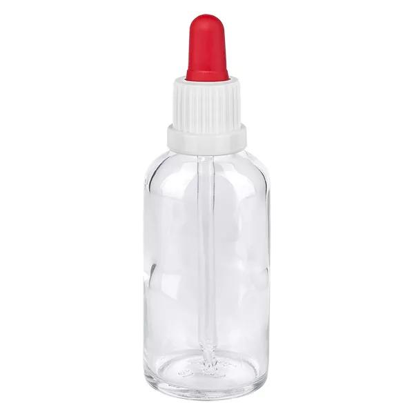 Frasco pipeta de 50ml branco/vermelho com fecho inviolável ClearLine UT18/50
