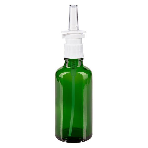 Frasco de farmácia verde 50ml spray nasal branco padrão Frasco de farmácia verde 50ml spray nasal branco padrão