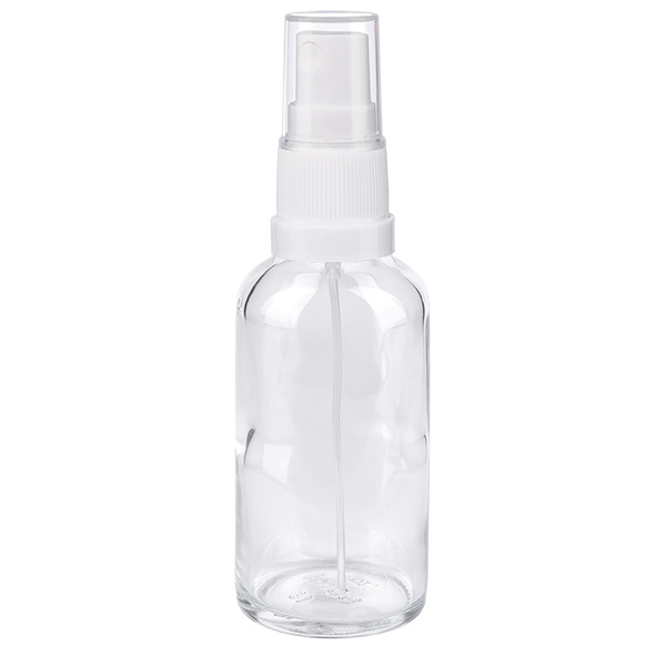 Frasco spray de 50 ml branco/tampa standard transparente ClearLine UT18/50