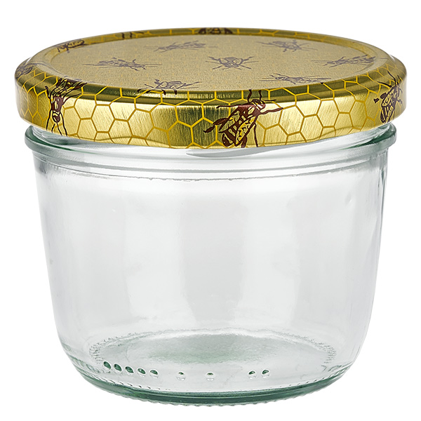 Copo de vidro de 230 ml + tampa BasicSeal em favo de mel UNiTWIST