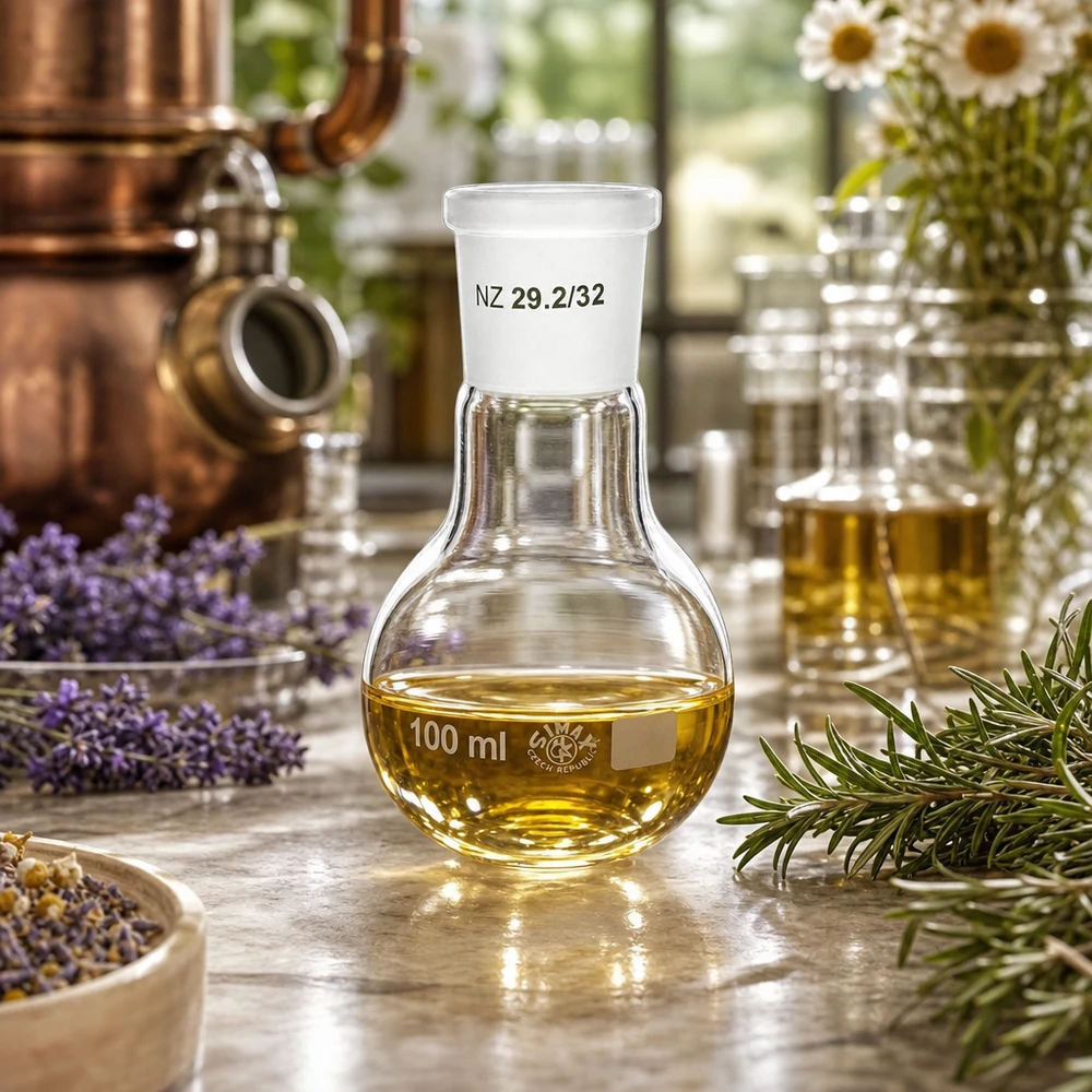 Balão de laboratório compacto de 100 ml com esmerilado standard 29/32 - ideal para pequenos volumes e micro-reacções