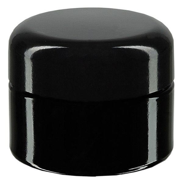 Frasco de cosméticos em vidro violeta 30ml, com tampa preta