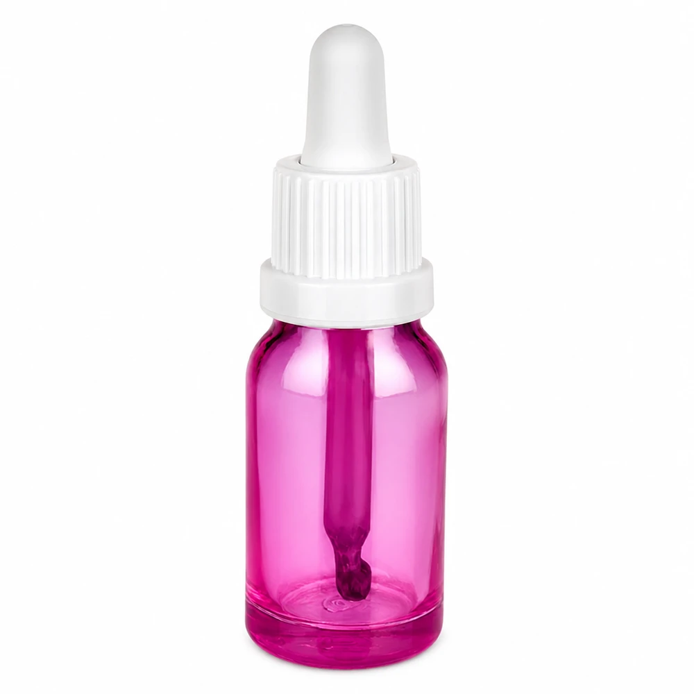 Frasco de pipeta de 10 ml com tampa de rosca branca Originality PurpleLine UT18/10 Frasco de pipeta de 10 ml em vidro roxo com tampa branca OV PurpleLine UT18/10