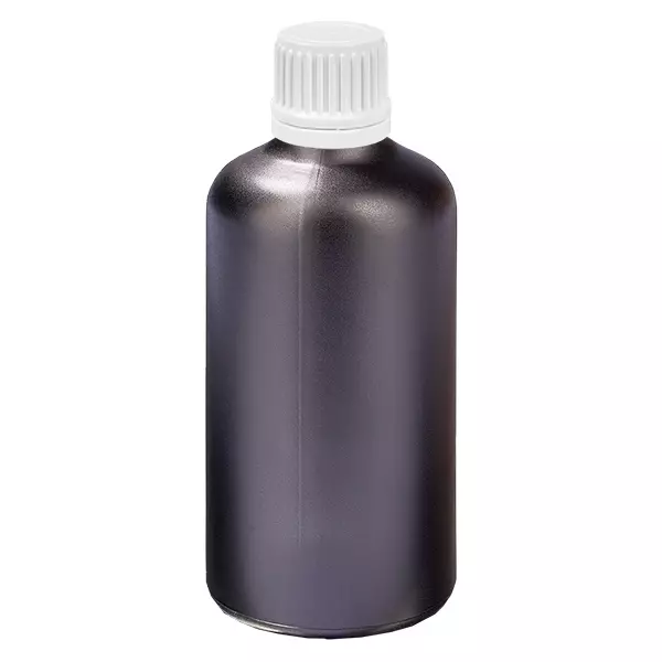 Frasco de 100ml com tampa de rosca de 11mm branca com fecho inviolável BlackLine UT18/100 Frasco de 100ml com tampa de rosca de 11mm branca com fecho inviolável BlackLine UT18/100