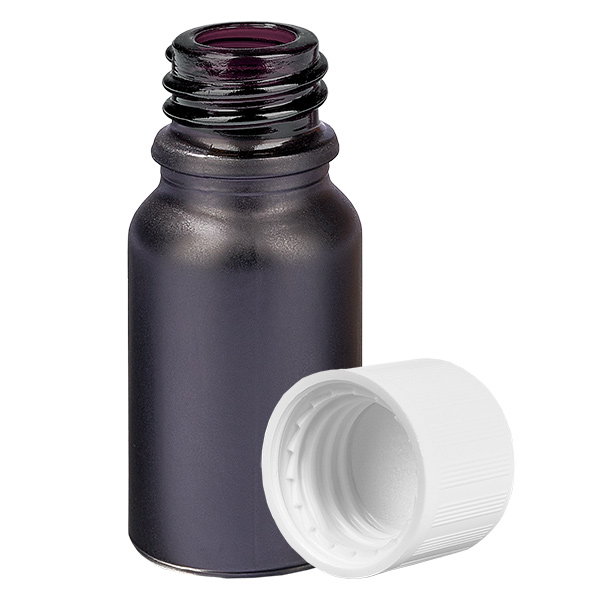 Frasco de 10ml 11mm com tampa de rosca branca padrão resistente a crianças BlackLine UT18/10 Frasco de 10ml 11mm com tampa de rosca branca padrão resistente a crianças BlackLine UT18/10