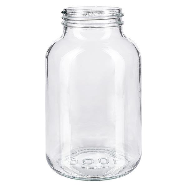 Garrafa com gargalo largo de 1000 ml em vidro transparente Garrafa com gargalo largo de 1000 ml em vidro transparente