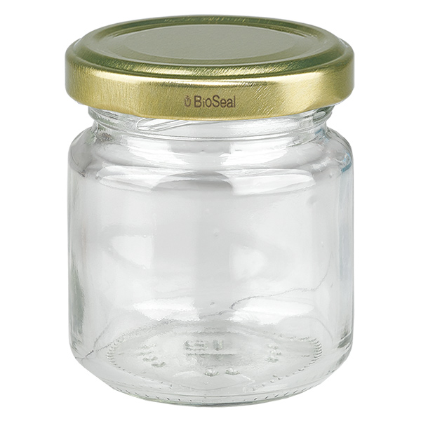 Frasco redondo de 53 ml com tampa dourada UNiTWIST BioSeal