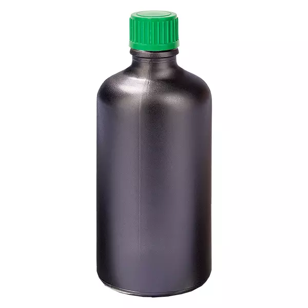 Frasco conta-gotas de 100ml 0,8mm verde tampa standard BlackLine UT18/100 Frasco conta-gotas de 100ml 0,8mm verde tampa standard BlackLine UT18/100