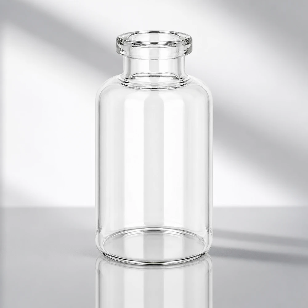 Frasco de injeção de vidro transparente 30ml Sterile Glasflasche 30ml für Pharmaindustrie mit gleichmäßiger Wandstärke und rundem Boden